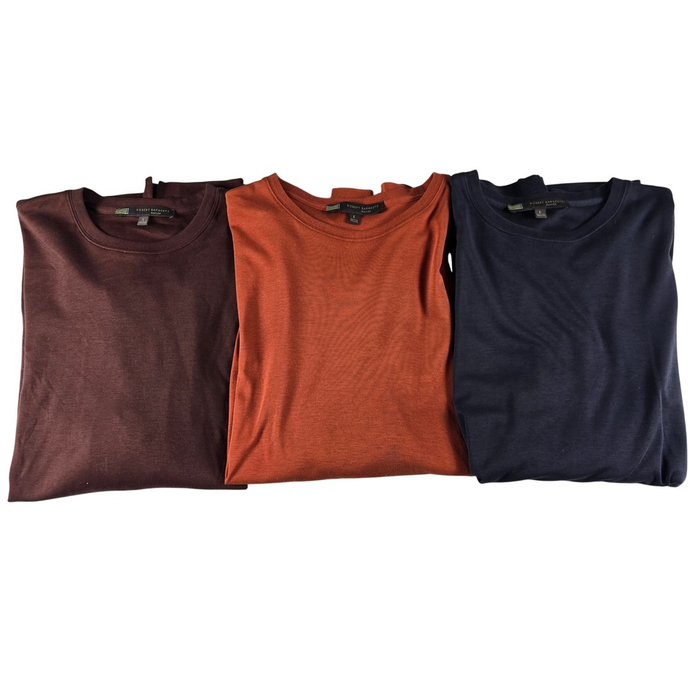Robert Barakett T Shirt Bundle Mens Large Long Sleeve Solid Luxury Lot 3